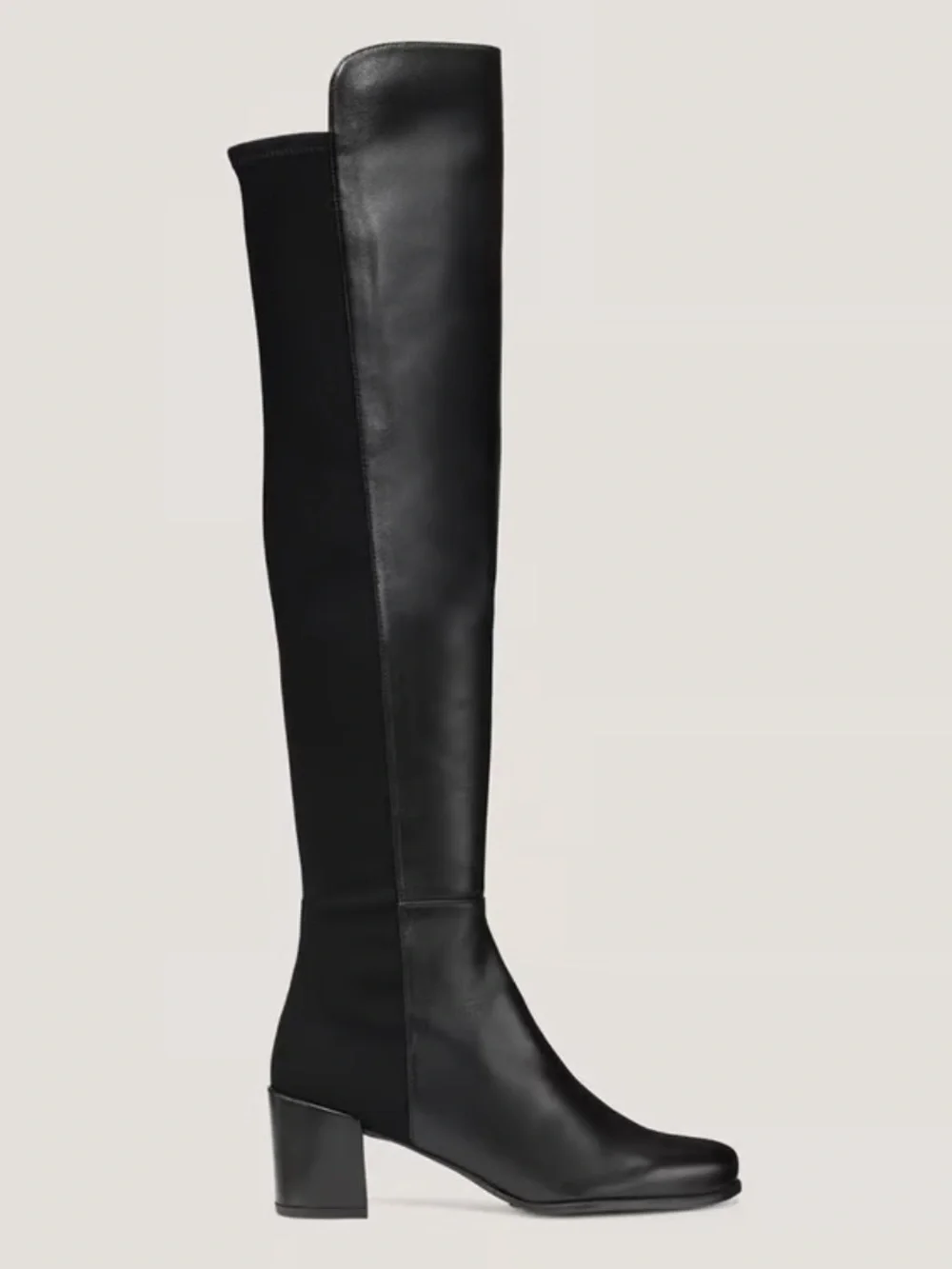 Stuart Weitzman City Block Over-the-Knee Boots - Black Leather